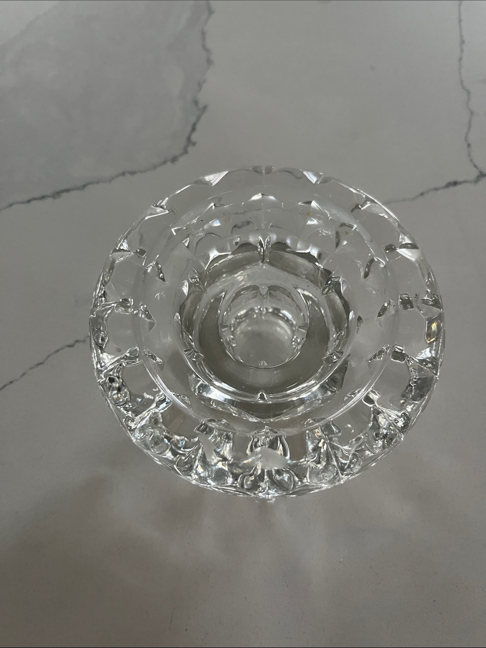 Vintage Bolsius glass candle holder